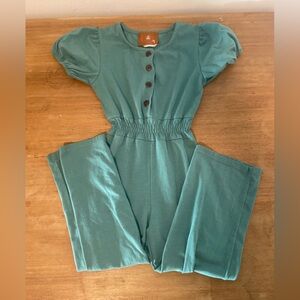 Millie Jay girls 4 smocked button jumpsuit casual transitional comfortable EUC